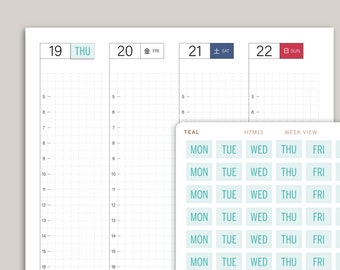 2 Tone Day of the Week Covers for 2022 Hobonichi Cousin HTM13
