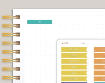 Reflection Prompt Flag Stickers for MakseLife Planners R42