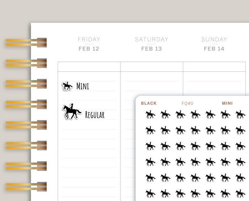 Equestrianism / Horseback Riding Sports Planner Stickers FQ40 image 1