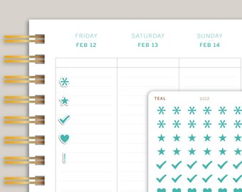 Mini Bullet Journal Icon Sampler Planner Stickers for MakseLife Planner U112