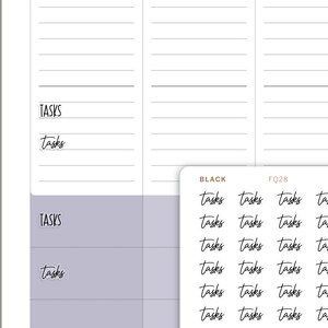 Transparent Tasks Planner Sticker FQ28