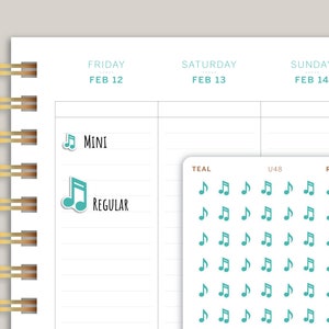 Musik Note Icon Planer Sticker für Makse Life Planner U48
