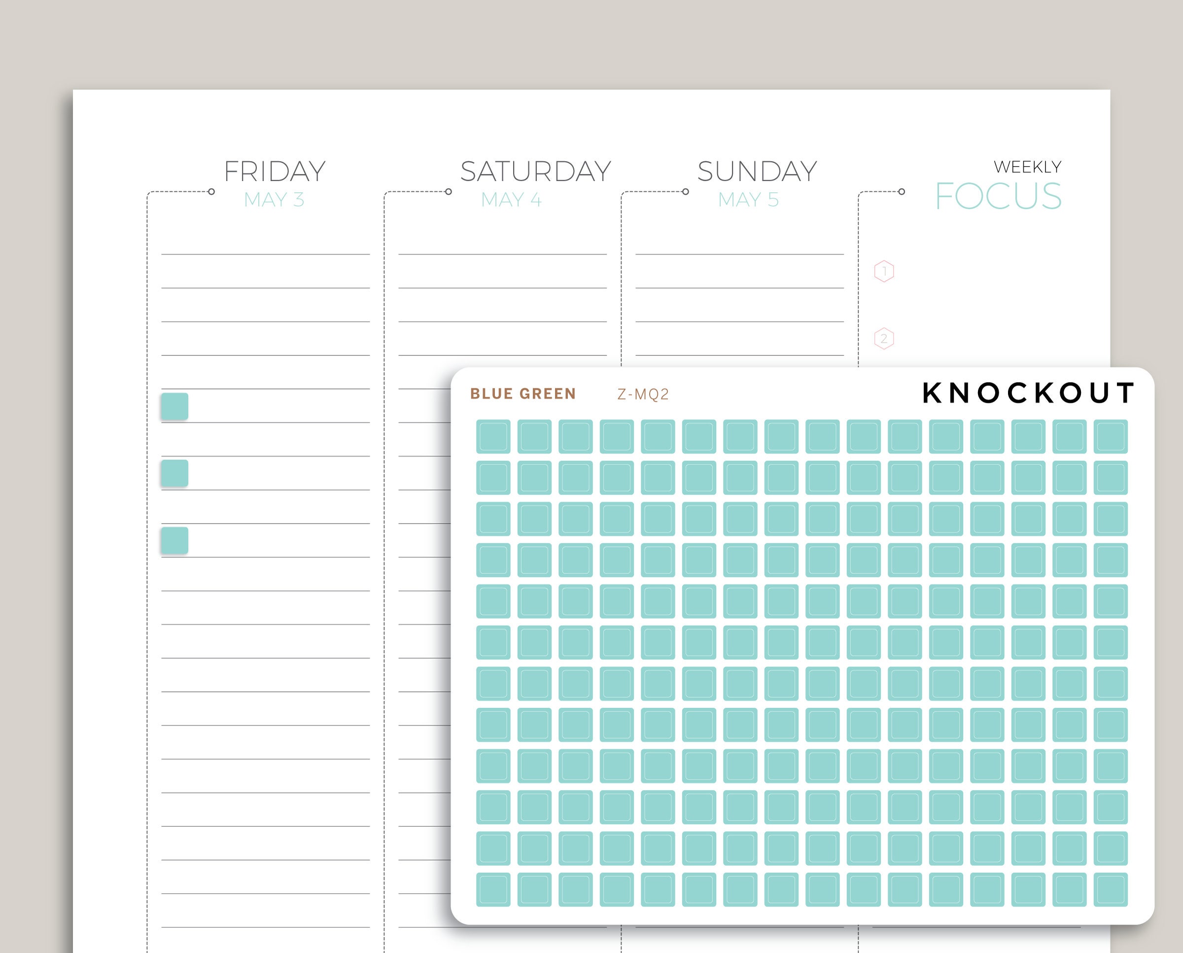 SMALL Square Checkbox Planner Stickers | Mildliner Collection MQ2 - Etsy