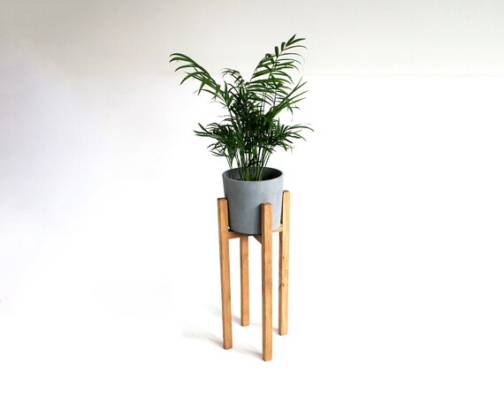 Tall Wooden Plant Stand Slim Oak Plant Stand 40cm Plant Stand Etsy