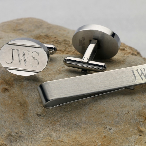 cufflink tie bar set