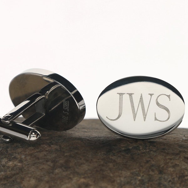 Engraved Cufflinks Stainless Etsy