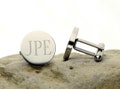 Personalized Cufflinks: Engraved Stainless Steel Monogrammed Gift