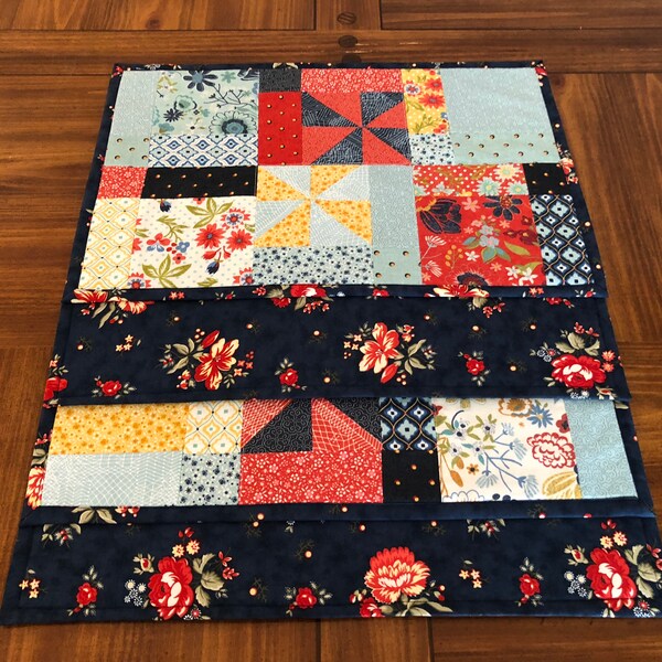 Navy Quilted Placemats Etsy