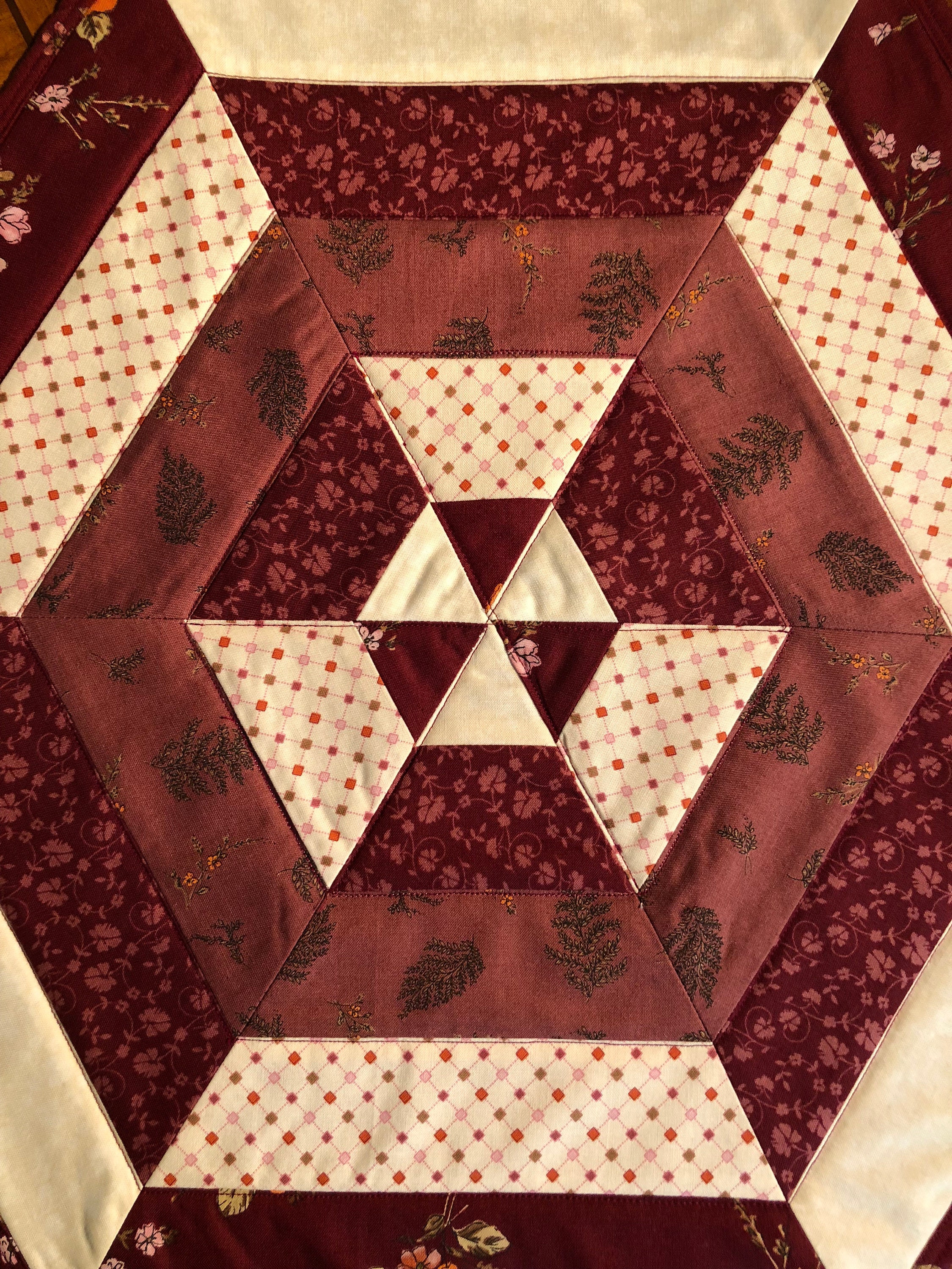 Quilted Hexagon Table Topper Purple Boundless Country Blossoms - Etsy