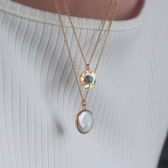 ★NOONOO FINGERS★ [Natural Stone] Mother of Pearl Necklace V-563918503_1_565.jpg?pristine