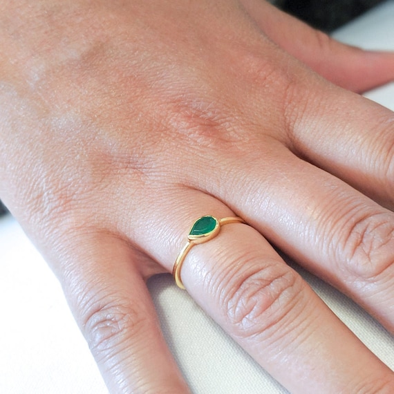 Minimal Emerald Ring Gold Emerald Ring Emerald Green May