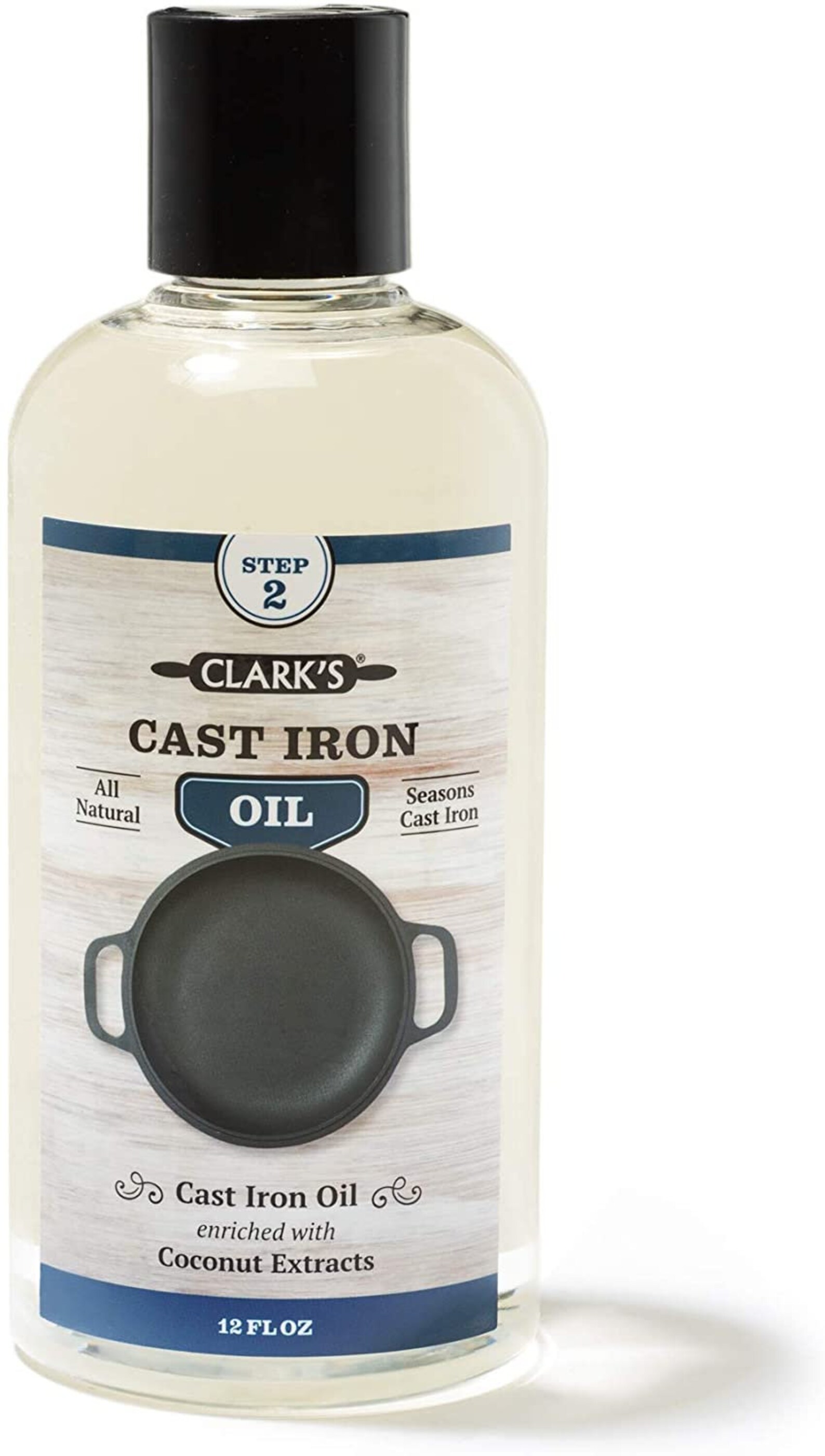 Cast Iron Seasoning Oil 12 Ounces by CLARK'S 100 Plant Based vegan No
