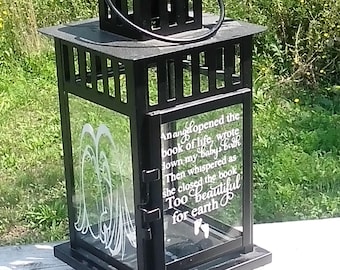 Too Beautiful For Earth, Personalized Baby Memorial Lantern, Pregnancy Loss Lantern, Miscarriage Memorial, Infant Loss, Stillborn Baby,