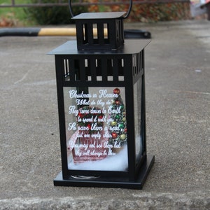 Christmas In Heaven Lantern, Memorial Lantern, Remembrance Lantern, In Memory of, Christmas Lantern, Personalized Memorial Lantern image 1