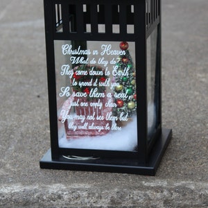 Christmas In Heaven Lantern, Memorial Lantern, Remembrance Lantern, In Memory of, Christmas Lantern, Personalized Memorial Lantern Lantern style 1