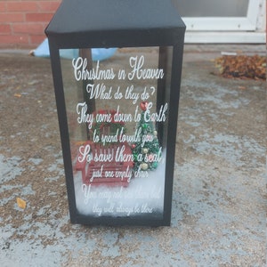 Christmas In Heaven Lantern, Memorial Lantern, Remembrance Lantern, In Memory of, Christmas Lantern, Personalized Memorial Lantern image 3