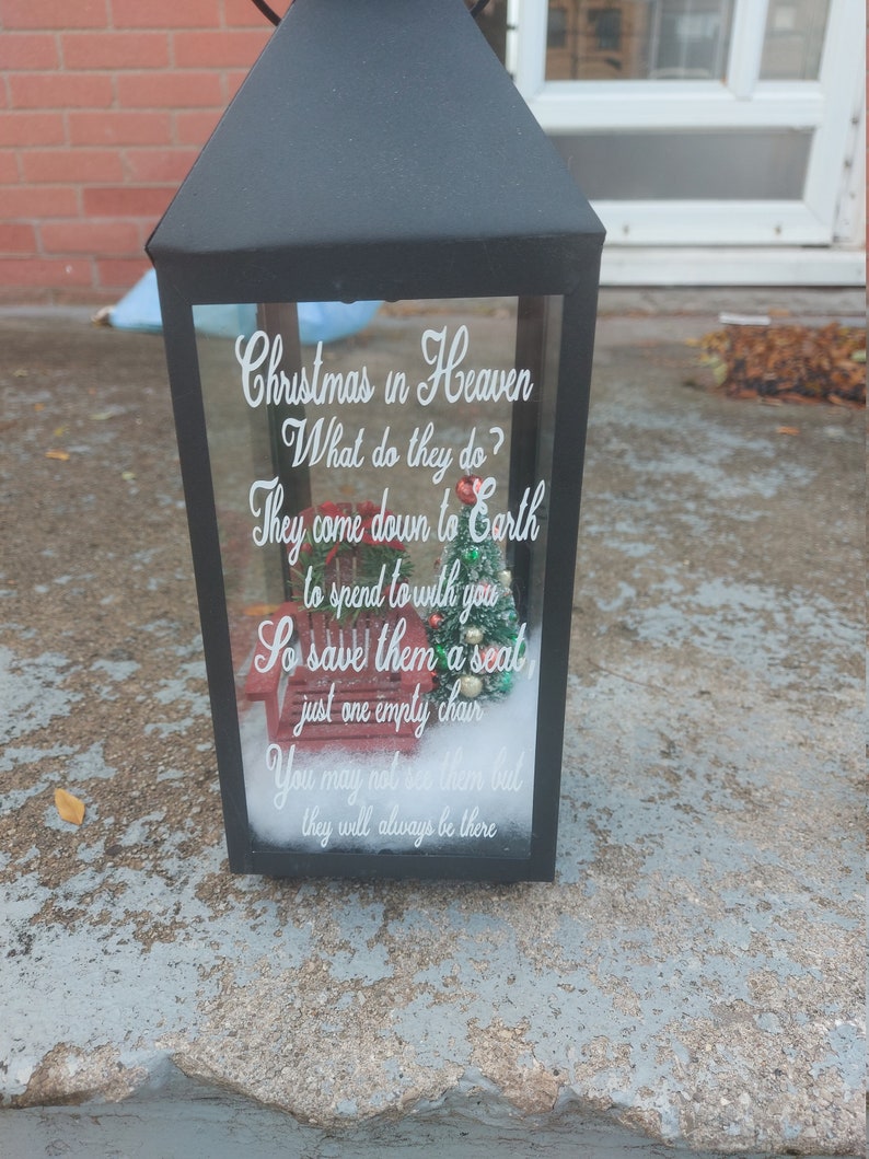 Christmas In Heaven Lantern, Memorial Lantern, Remembrance Lantern, In Memory of, Christmas Lantern, Personalized Memorial Lantern image 3