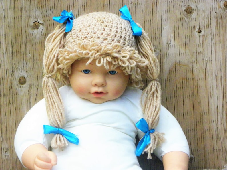 Cabbage Patch Hat Crochet Cabbage Patch Wig Knitted Wig - Etsy Canada