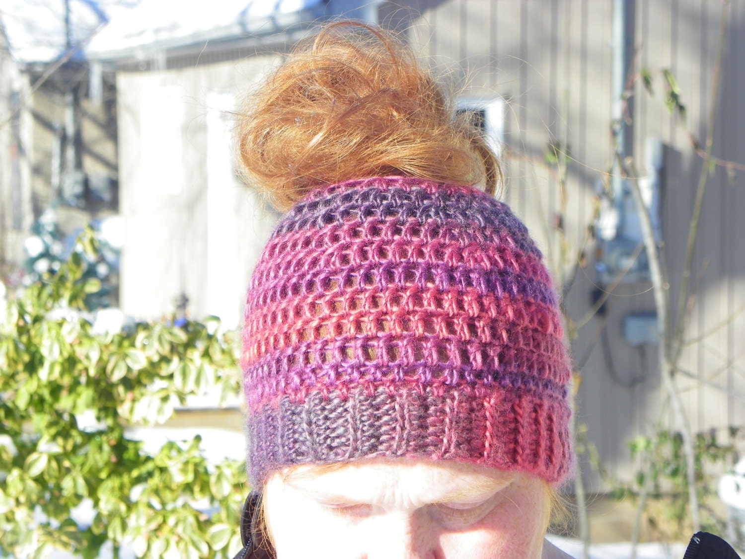 Messy Bun Hat Crochet Messy Bun Hat 