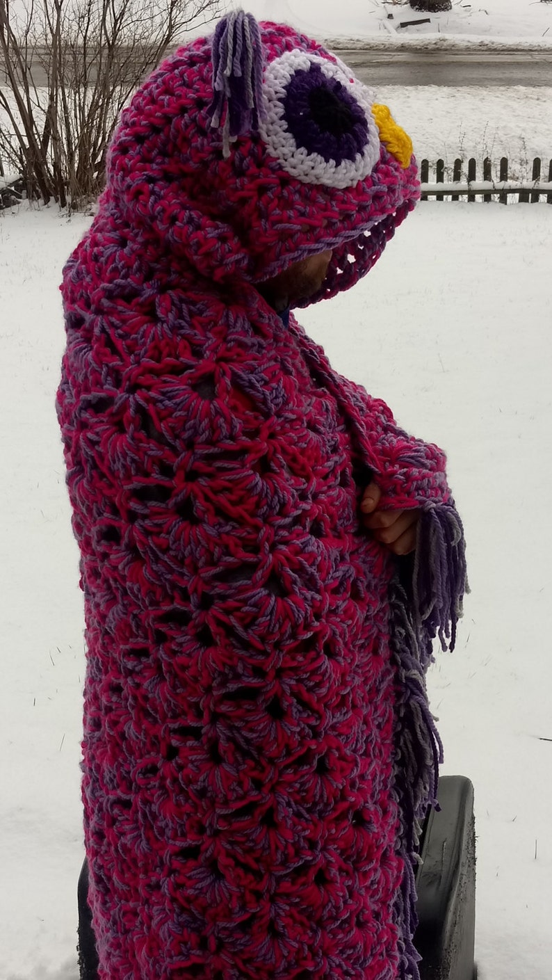 MJ Off The HookHooded Owl Blanket Adult Hooded Owl Blanket Etsy