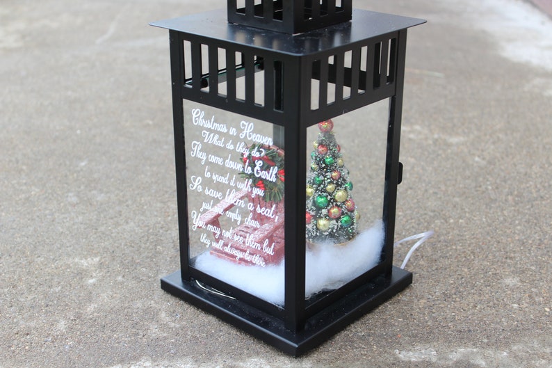 Christmas In Heaven Lantern, Memorial Lantern, Remembrance Lantern, In Memory of, Christmas Lantern, Personalized Memorial Lantern image 9