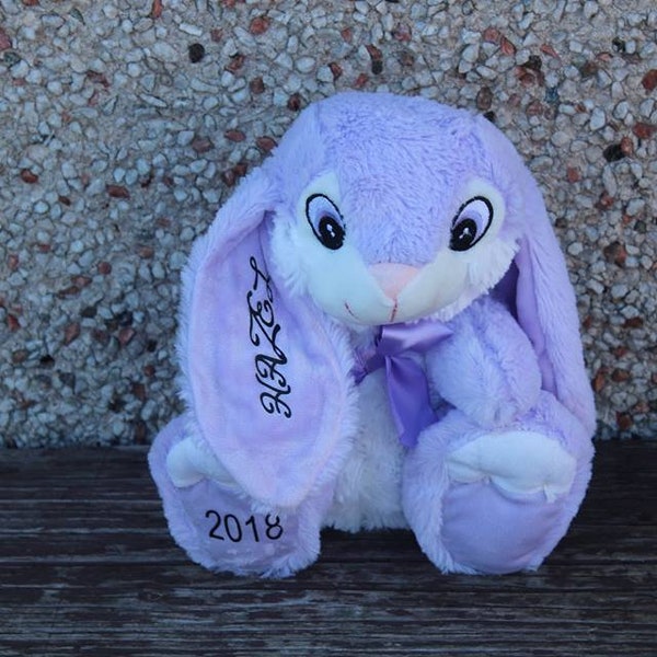 Lapin de Pâques personnalisé, charges de panier de Pâques, cadeaux de Pâques les garçons, les filles Bunny, jouets en peluche personnalisée, peluche lapin, souvenir de Pâques