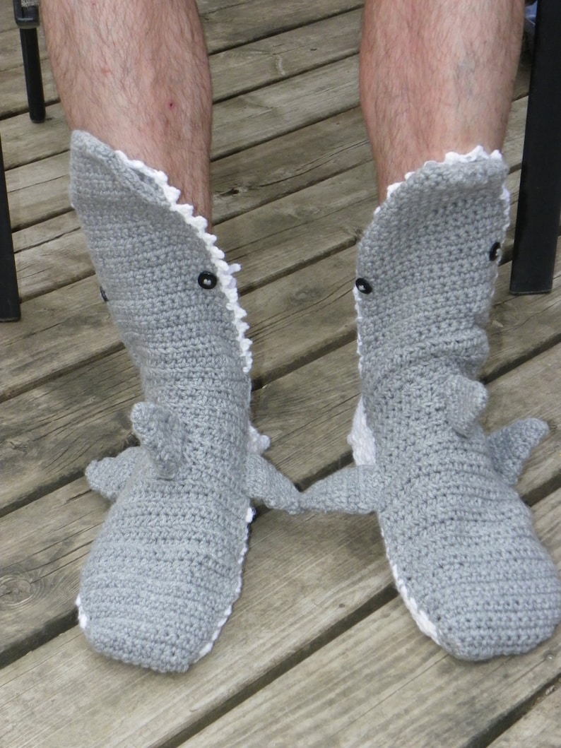 Crochet Shark Slipper, Foot Eating Socks, Unisex Slippers, Slippers
