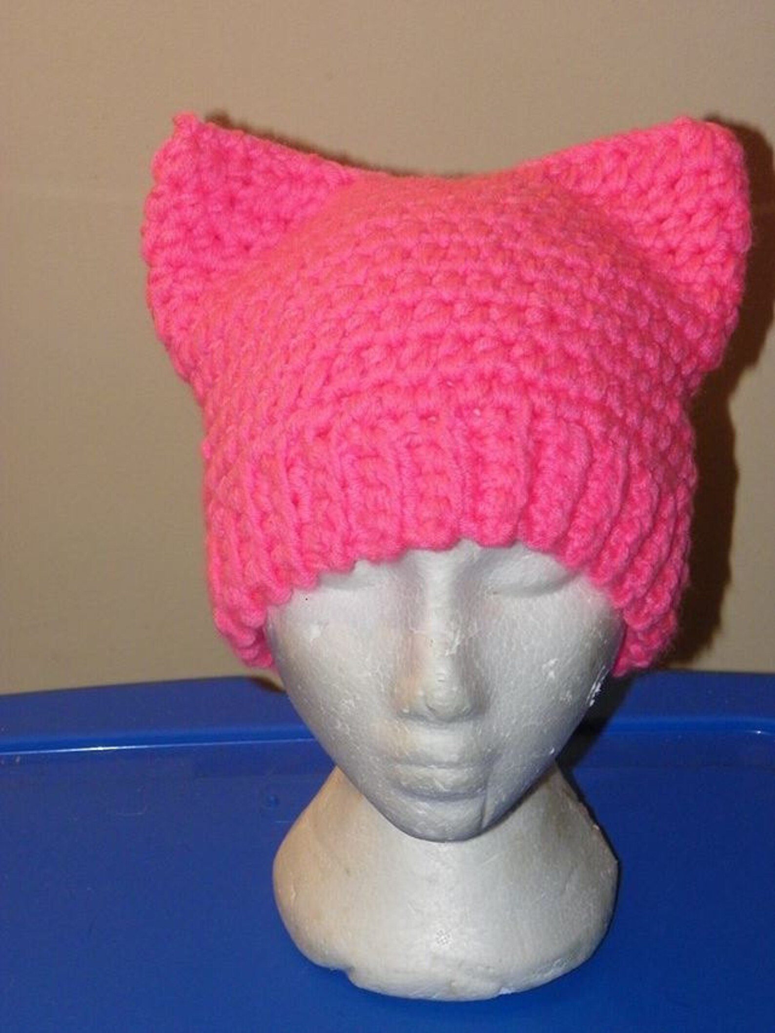 Pink Pussyhat, Adult Cat Hat, Cat Cosplay Hat, Kitty Cat Hat, Pink Cat