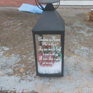 Christmas In Heaven Lantern, Memorial Lantern, Remembrance Lantern, In Memory of, Christmas Lantern, Personalized Memorial Lantern Lantern style 2