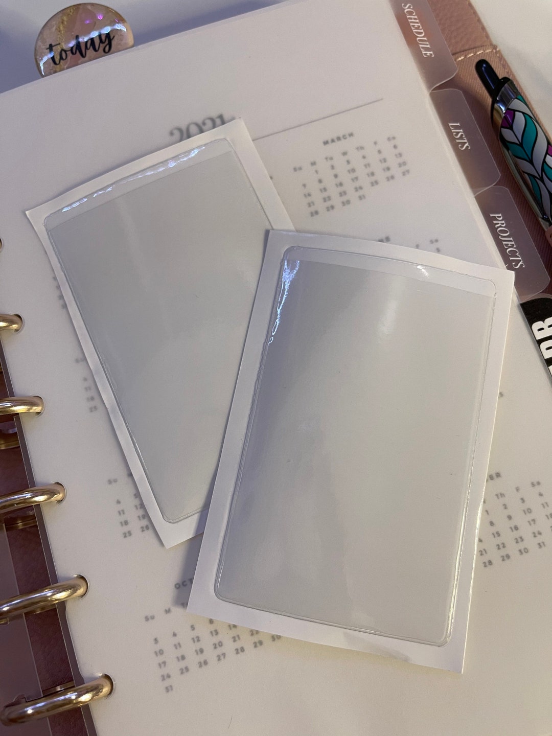 Selfadhesive Card Holder, Task Card, Business Card Pocket, Adhesive