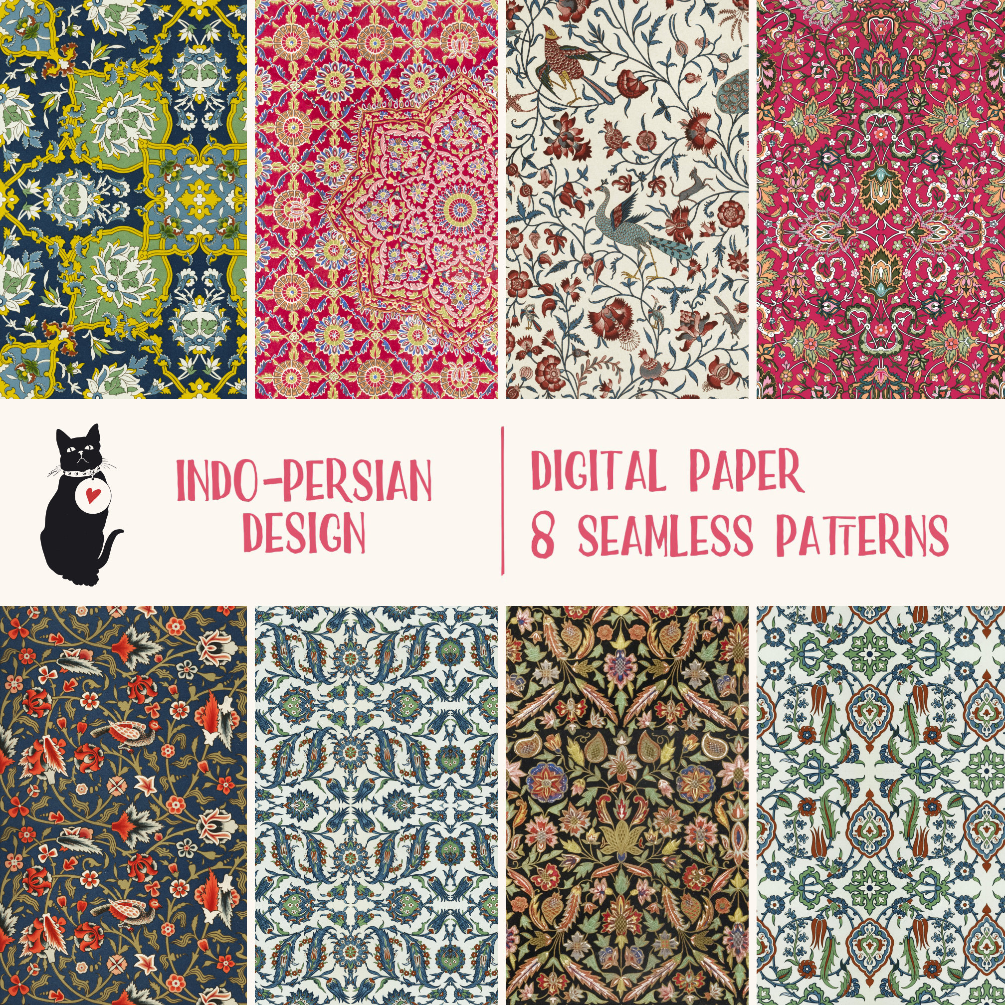 Indo-persian Design - Seamless Digital Paper, Indian