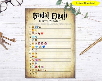 Gioco di emoji per addio al nubilato di Halloween - DOWNLOAD IMMEDIATO - addio al nubilato, festa prematrimoniale, stile antico, Halloween