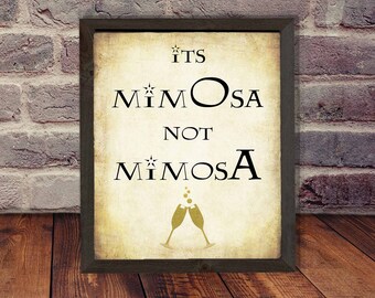 It's Mimosa Not Mimosa sign - INSTANT DOWNLOAD - baby shower party printable digital bridal wedding sprinkle party bar print