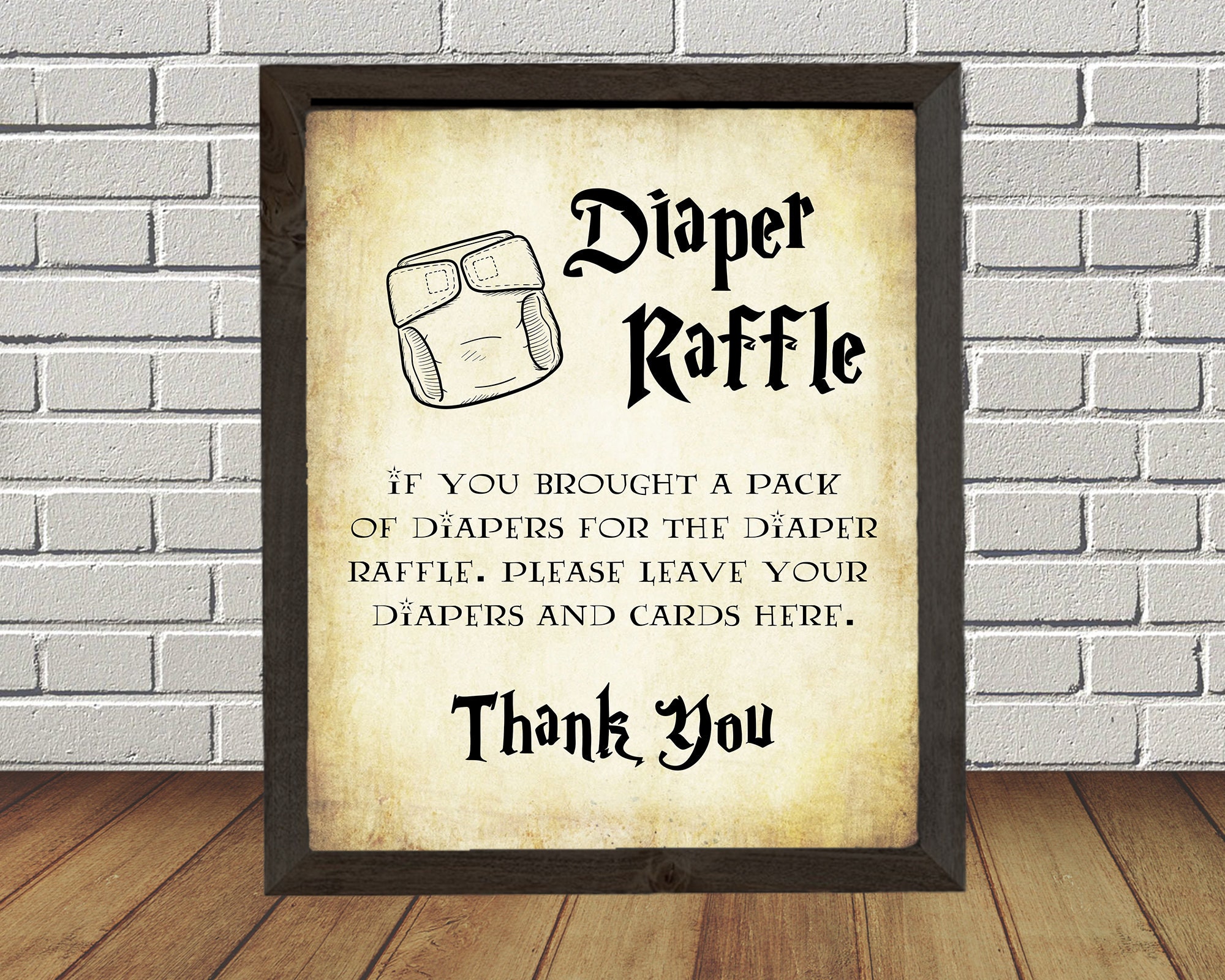 Diaper Raffle Sign - INSTANT DOWNLOAD - Printable Digital Couples Co Ed ...