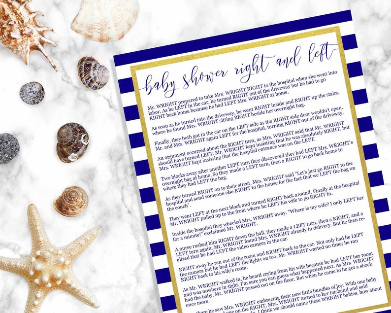Nautical Right and Left Game INSTANT DOWNLOAD Printable Etsy