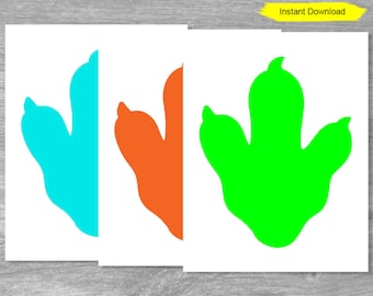 Impronta di piede di dinosauro - DOWNLOAD IMMEDIATO - decorazioni per feste di compleanno, impronte digitali stampabili per il primo compleanno
