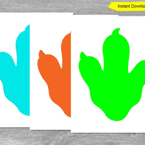 Dinosaur Foot Print - INSTANT DOWNLOAD - birthday party decor decorations printable digital first birthday footprints feet