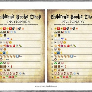 Halloween Children's Book Emoji Game INSTANT DOWNLOAD baby shower digital printable wizard antique craft image 3