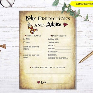 Halloween Baby Predictions and Advice Baby Shower Game INSTANT DOWNLOAD couples party sprinkle party printable digital wizard antique image 1