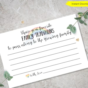 Cartes de traditions familiales arc-en-ciel - TÉLÉCHARGEMENT IMMÉDIAT - jeu de baby shower numérique imprimable