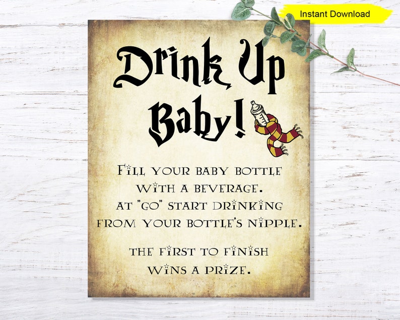 Bottle Chug Baby Shower Game INSTANT DOWNLOAD Printable Etsy