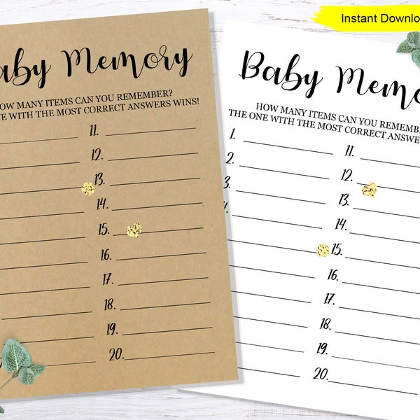 Kraft Baby Memory Game - INSTANT DOWNLOAD - printable digital baby shower game