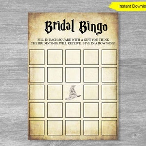 Wizard Bridal Bingo game INSTANT DOWNLOAD bridal shower bachelor bachelorette party printable digital magic magical halloween image 2