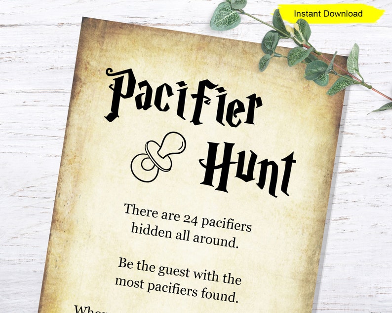 Pacifier Hunt Game INSTANT DOWNLOAD baby shower hide and Etsy