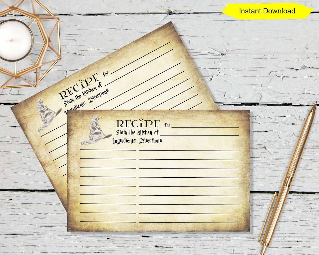 Recipe Cards - INSTANT DOWNLOAD - 4x6 Double Sided Rustic Printable ...