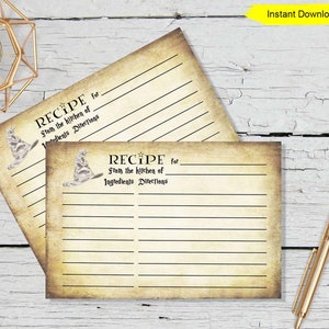 Rezeptkarten - INSTANT DOWNLOAD - 4x6 doppelseitiger rustikaler Brautparty Spiel digitaler druckbarer Zauberer