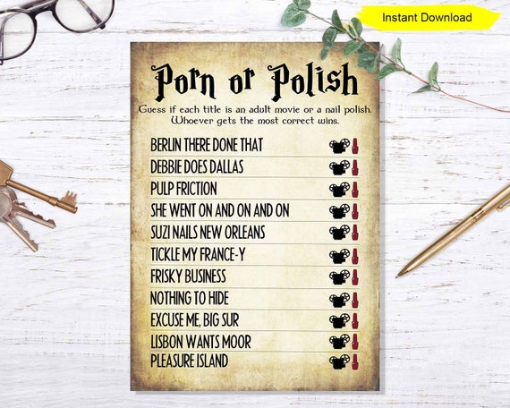570px x 456px - Porn or Polish game - INSTANT DOWNLOAD - bridal shower ...