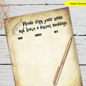 Guestbook Scrapbook page - INSTANT DOWNLOAD - baby shower printable digital bridal shower sprinkle party note message address guest book