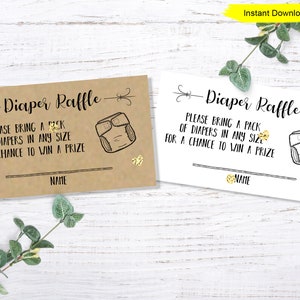 Windel Raffle Einladung Einsatz - INSTANT DOWNLOAD - druckbare digitale Baby Dusche Einladung Einsatz