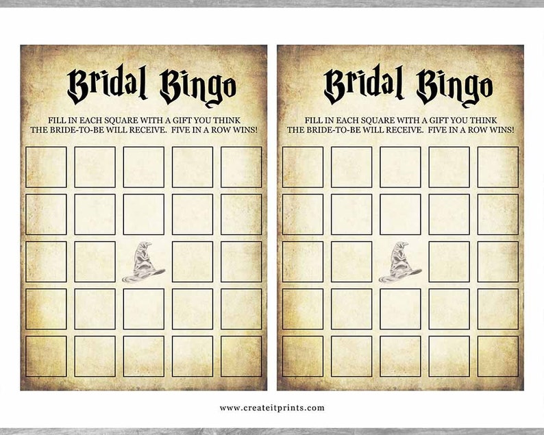Wizard Bridal Bingo game INSTANT DOWNLOAD bridal shower bachelor bachelorette party printable digital magic magical halloween image 3